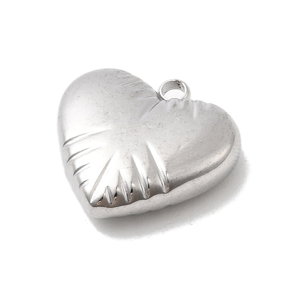 Amore Heart Pendant, 17 x 16mm - 2mm Hole