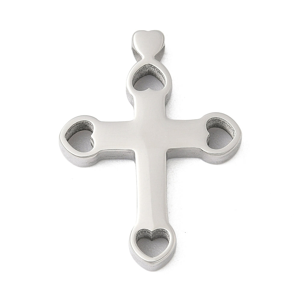 Sacred Heart Cross Pendant – 31.5x23.5mm