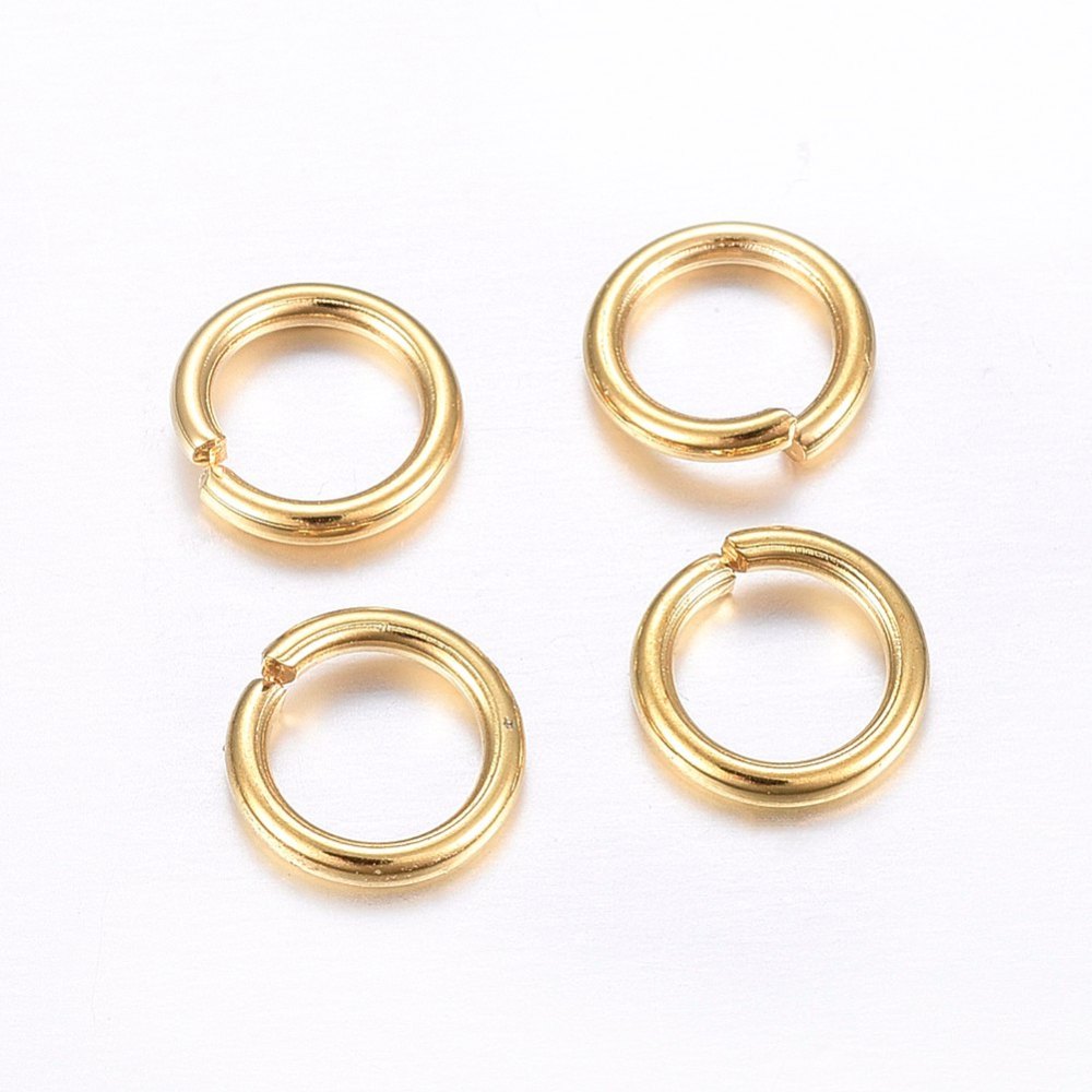 8mm • 16 Gauge - Gold Open Jump Rings