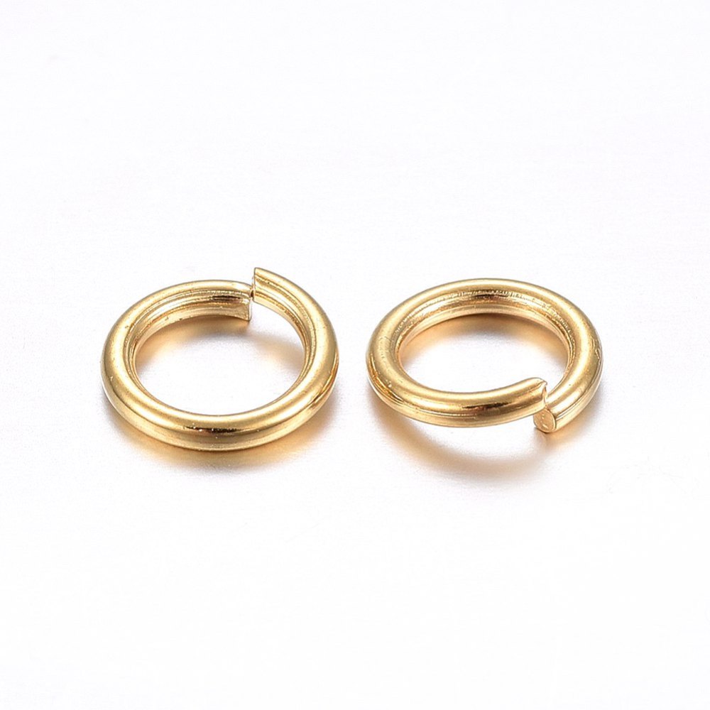 8mm • 16 Gauge - Gold Open Jump Rings