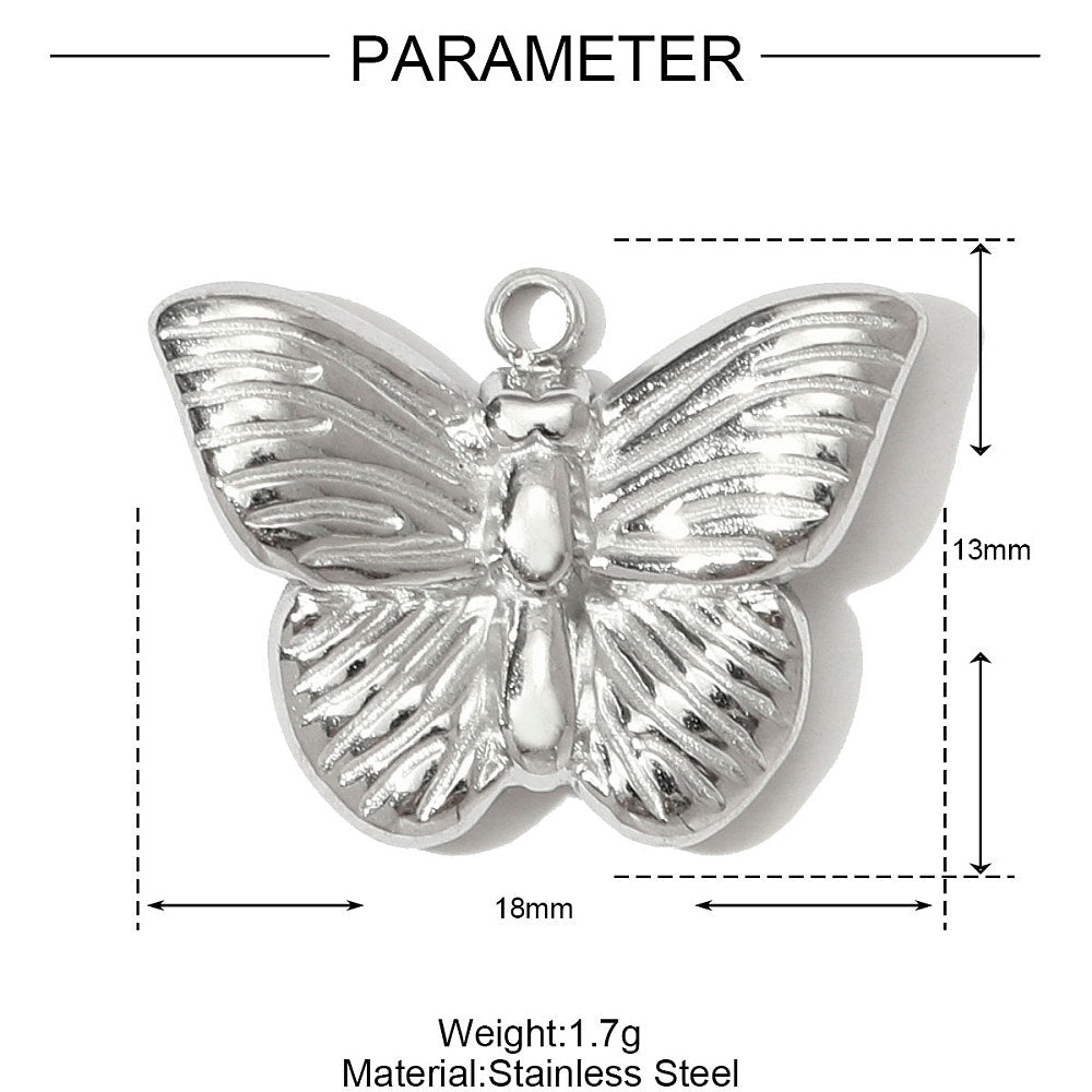 Minimal Butterfly Charm – 18 x 13mm
