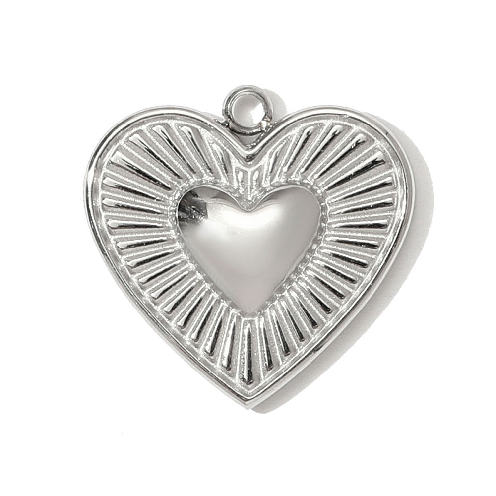 Halo Heart Minimal Charms, 16 x 15mm