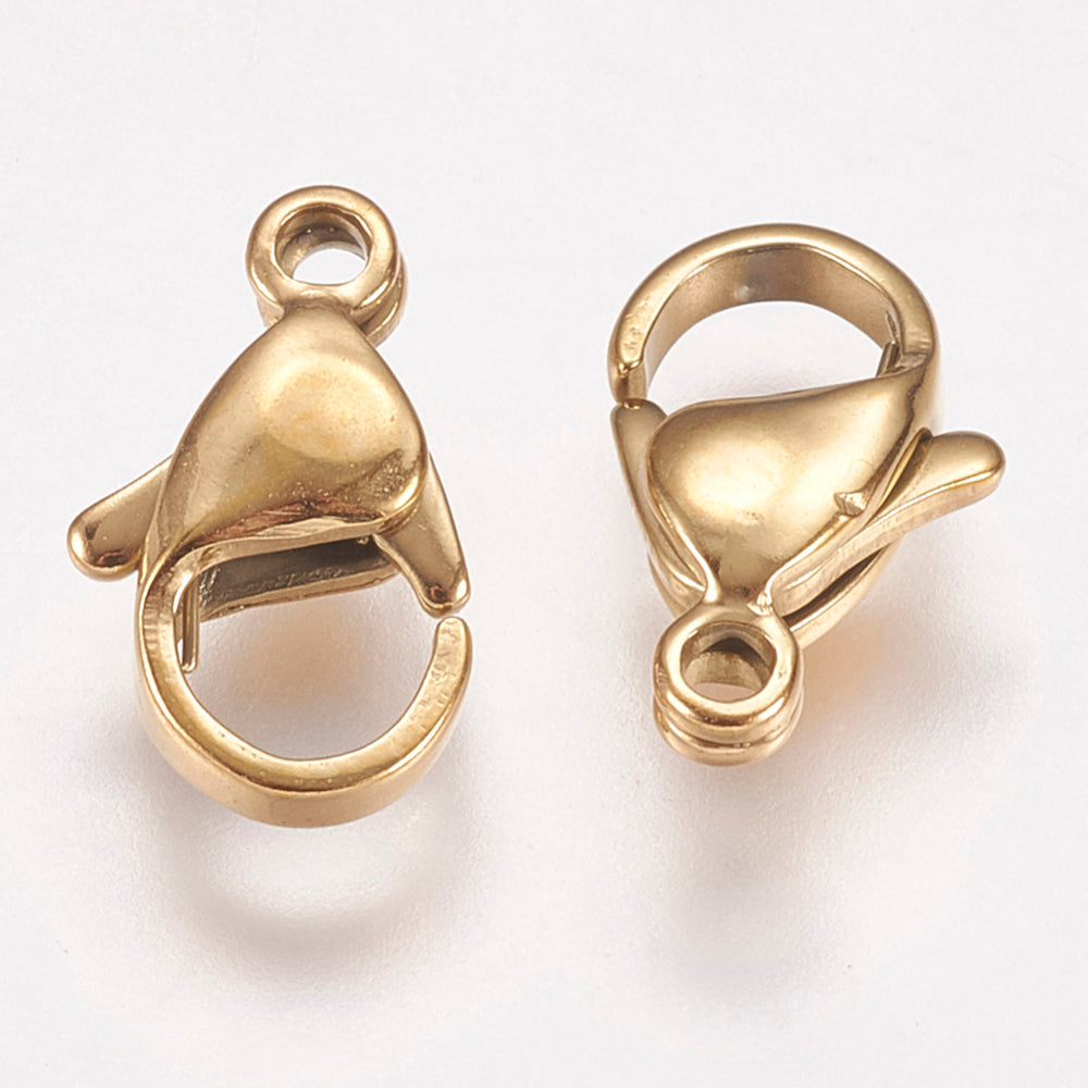 12mm 18K Gold PVD Lobster Claw Clasps – Jewelry Closures