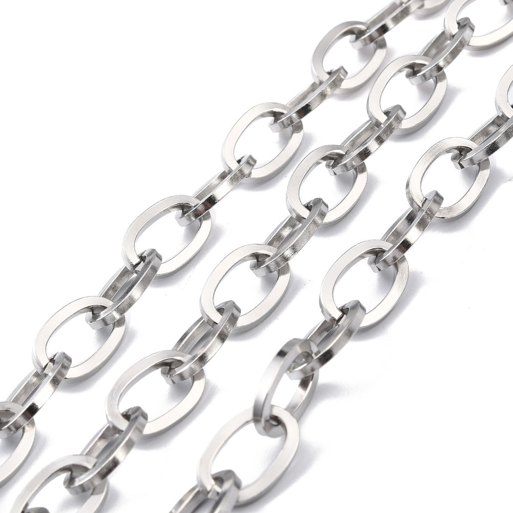 Large Flat Oval Cable Chain – 17.5x11.5mm