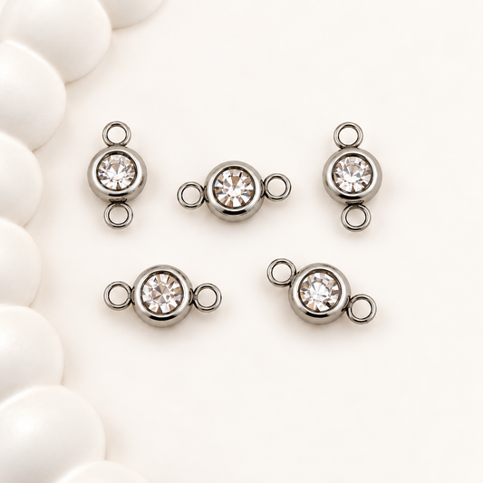 Double Loop Crystal Rhinestone Connector – 12mm