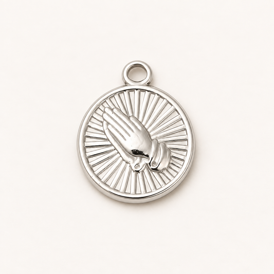 Praying Hands Medallion Charm – 19mm