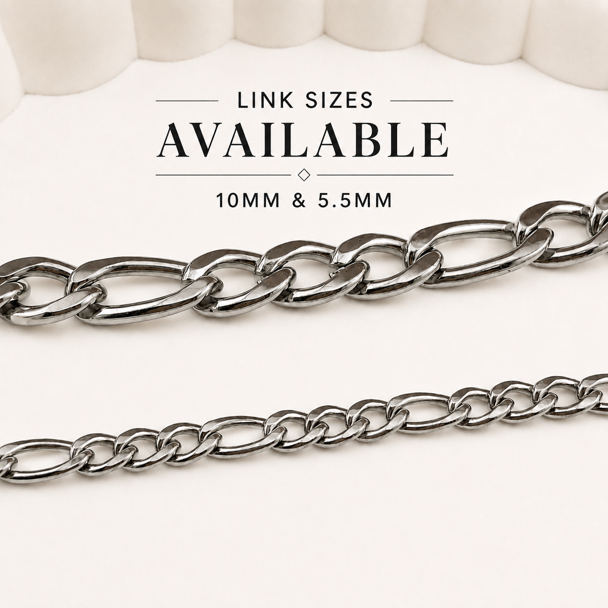 Figaro Chain - Multiple Sizes (By the Foot)