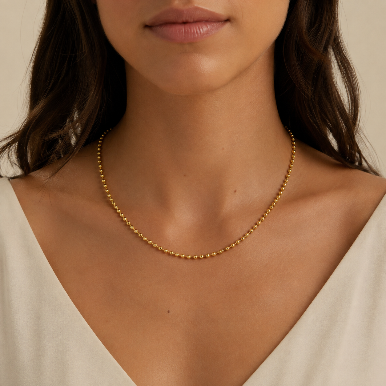 18K Gold 2mm Ball Chain Necklace - Multiple Sizes