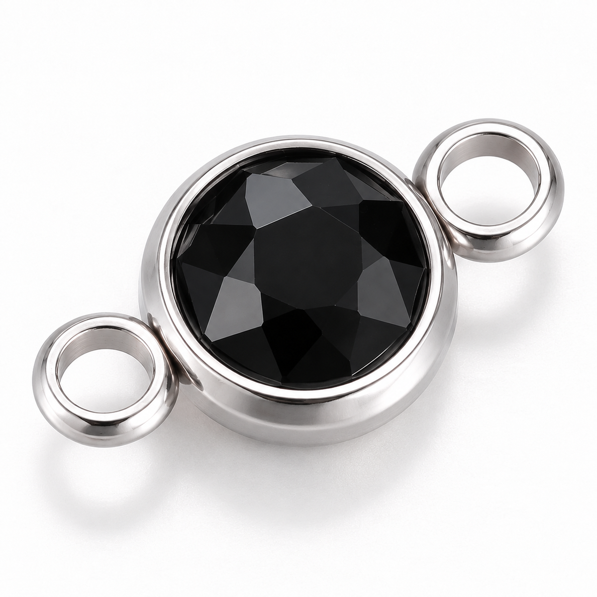 Faceted Glass Double Loop Connector – 17.5mm