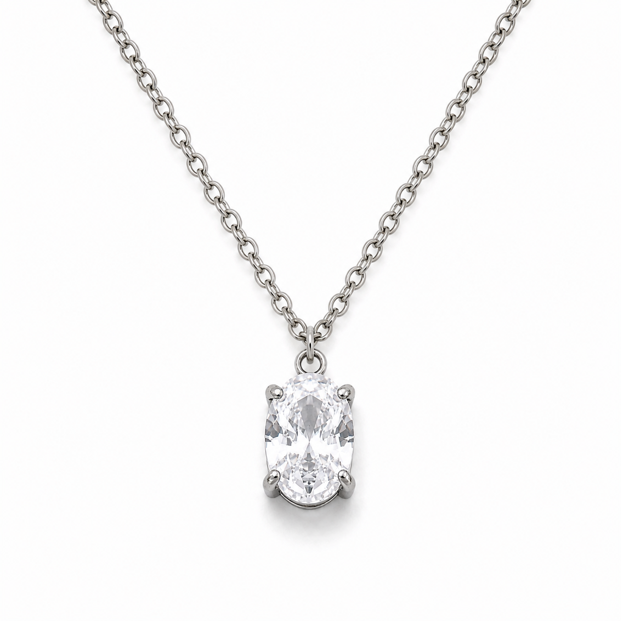 Oval Cubic Zirconia Charm – Multiple Sizes