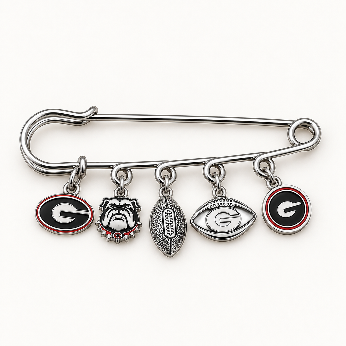 Multi-Loop Safety Pin Brooch - 3 and 5 loops
